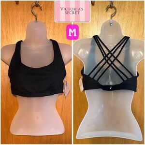 Victoria’s Secret Black Women's Strappy Sports Bra sz M NWT